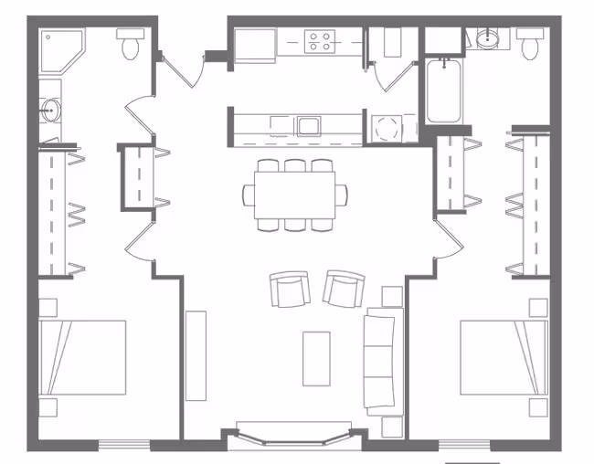 2/2 Bay Window 218 floor plan